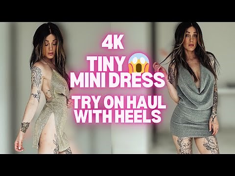 4k MINI DRESS Try On Haul | Summer Dresses with HEELS