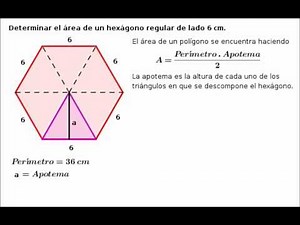 Área de un polígono regular: hexágono (encontrar la apotema)