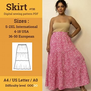 Long Skirt Sewing Pattern PDF | Maxi Skirt Pattern | Easy Women Pattern | Women Sewing Pattern | Skirt Sewing Pattern | Plus Size Patterns | - Etsy Canada
