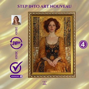 Custom Art Nouveau Woman Portrait: Personalized Klimt Style Gift (digital Download) - Etsy