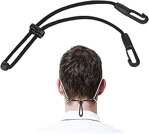 HX AURIZE Face Mask Extender Holders to Protect Ears Adjustable Black 4 Pcs