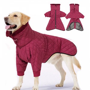 [Hot Item] Dog Coat Winter Waterproof Warm Thicken Dog Clothes for Meidum Large Dogs Windproof High-Necked Puffy Dog Outfit Quilted Jacket