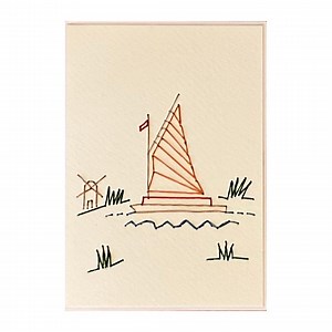 Hand Stitched Wherry Boat Card: Norfolk Broads Art - Etsy UK
