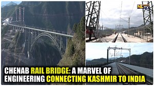 CHENAB RAIL BRIDGE: A MARVEL OF ENGINEERING CONNECTING KASHMIR TO INDIA Spanning 1,315 metres over the Chenab river in Jammu and Kashmir's Reasi district, the Chenab Rail Bridge is a testament to India's engineering brilliance and unyielding determination. The steel and concrete bridge forms a vital part of the ambitious 272-kilometre long Udhampur-Srinagar-Baramullah railway line, which will connect the Kashmir with the rest of the country.Officials say, the Himalayan terrain presented extraord