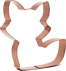 Cute Fox Animal Cookie Cutter 3.74 x 4 x 0.75 in - Handcrafted Copper Cookie Cutter
