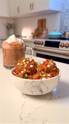 Gingerbread Chickpea Cookie Dough & Skin Care = Perfect Cozy Night in Combo 👌☺️ with @dermae This is your sign to grab your favorite skin care and make my high protein gingerbread cookie dough and dairy free hot chocolate 🍫 I’ve been obsessed recently with the Vitamin C Bright Eyes Hydro Gel Patches from @dermae . They are my go-to for bright and glowy under eyes, especially when I’m feeling puffy. Make sure to save this post for your next cozy night in! 🔖 Gingerbread Chickpea Cookie Dough 🍪