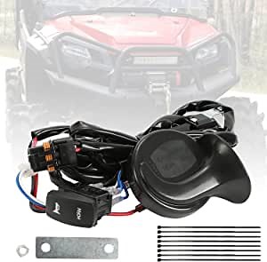 SUNPIE RZR Horn Kit Universal UTV Horn Kit with Wiring Harness and Rocker Switch for 2013-2022 Polaris RZR Ranger PRO XP Can am