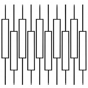 Wrought Iron Balusters – Metal Balusters for Decks – Spiral Stair Railing - 1/2 -inch Set of 10 - Hollow Rectangle Iron Spindles – Satin Black