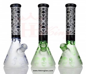 [Hot Item] Hbking Hand Drawing Facial Make up Glass Beaker Hookah Smoking Water Pipes