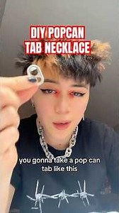 how to make a popcan tab necklace 💥 punk diy style #punk #punkdiy #diy #necklace #altfashion