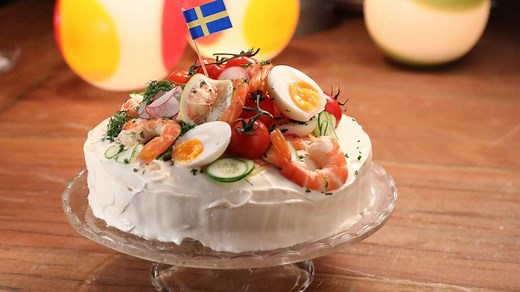 Swedish sandwich cake (Smörgåstårta)
