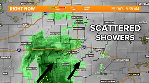 We're on the northern edge of a storm system moving into southern Arkansas. Scattered shower chances will be highest south near and south of I-40. Join us on 5NEWS This Morning for your Friday forecast. 5newsonline.com/weather | Meteorologist Zac Scott