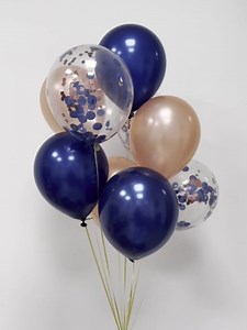 Navy Blue Rose Gold Balloons Navy Blue Rose Gold Bridal Shower Decorations/Gender Reveal/Birthday Decorations/Wedding/Navy Peach Baby Shower Decor