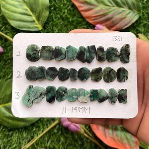 Natural Emerald Rough Slices: Uncut Gemstone for Jewelry (11-19 MM) - Etsy