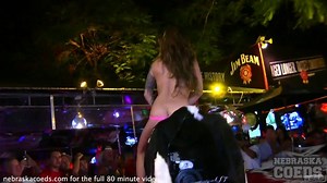 fantasy fest topless bull riding and girls flashing pussy and tits on the street