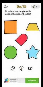 Brain Out Level 75 Create a rectangle with unequal adjacent side! Answers