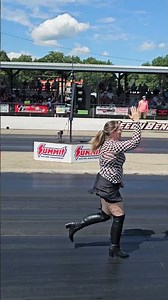 Back Up Girl with Funny Car Drag Racing