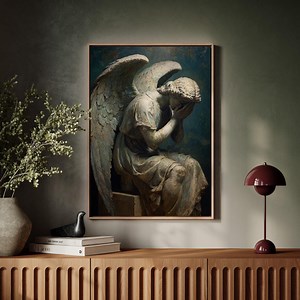 Weeping Angel Statue | Gothic Cemetery Sculpture Art - Etsy