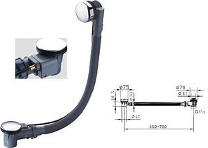 [Hot Item] Chrome Plastic Bath Waste with Overflow & Chrome Pop up Waste