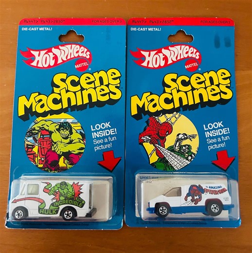 Hot Wheels Marvel Scene Machines Set of 2 – 1979 Incredible Hulk & Spider-man Vans – MOC Vintage Diecast, Original Packaging - Etsy