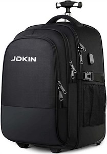 [Hot Item] 17 Inch Water Resistant Wheeled Laptop Backpack Trolley Suitcase Business Overnight Roller Bag