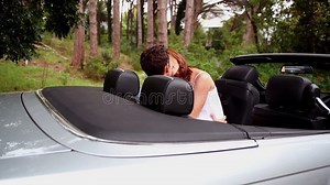 Romantic Couple Kissing in a Car Stock Video - Video of together, romance: 40062175