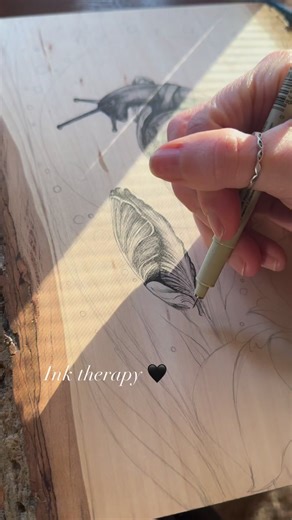 4.2K views · 210 reactions | A light touch and micro fine pen tip. Spending a sunny morning working on my next original. #inkillustration | The Vintage Angel | Facebook