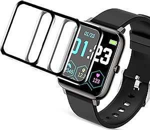 Lamshaw Compatible for KALINCO P22 Smart Watch Screen Protector, [3 Pack] 3D Full Coverage PET Soft Screen Protector Film for KALINCO P22 Smart Watch (3 PACK)