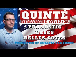 Pronostic Quinté du Dimanche 07/12/2025. Pronostic PMU pour le Quinté du Jour avec Bases et Tocards