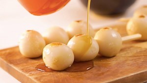 Mitarashi Kushi Dango is a traditional wagashi (Japanese sweet). Get the recipe: https://bit.ly/2LvlraH | The Spruce Eats