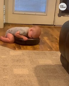 You won't believe how this baby reacts to a Roomba... | USA TODAY Video