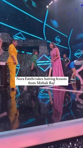 Shabaash Nora! Check out this cool video of #MithaliRaj giving some cricket lessons to #NoraFatehi. 💖 | Filmfare