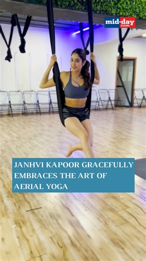 2.3K views · 18 reactions | #Watch | #MiddayEntertainment Janhvi Kapoor gracefully embraces the art of aerial yoga, showcasing strength, flexibility, and pure elegance #JanhviKapoor #janhvikapoorfanclub #janhvians #fitnessmotivation #aerialyoga #actress #bollywood #entertainmentreels | MiD DAY | Facebook