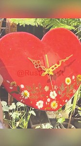 A Heart-Shaped Wooden Epoxy Clock 🕰️💖 #diy #clock #home_decor | RusticKraft