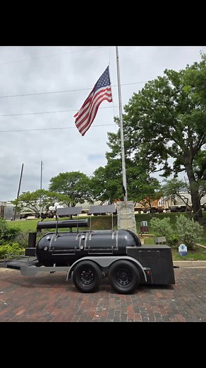 500G Smoker on a custom-made trailer is available! Zero wait time! $12,980.00 Tank is painted gloss black, entire smoker painted high heat clear amd trailer is painted Shark Grey Looks amazing and cooks just the same as it looks! Even temps across the bottom cooking racks Full cooking racks across the bottom Top slide out cooking racks 4 - 3in Tel-Tru Thermostats 2in ball valve grease drain Folding stack with manual stack damper 1in diameter grip spinning door handles Insulated Fire Box Seasoned