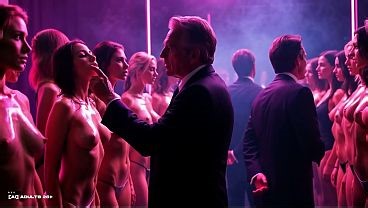 [AI-generated] Future Rave - Sweaty Microstring Girls Inspected, Groped, Leashed and Rented Like Toys