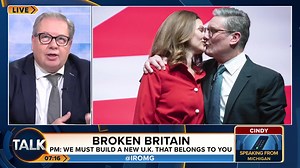 6.2K views · 206 reactions | Mike Graham SLAMS Keir Starmer, labelling him as a "robot" and "insincere" after the prime minister's 'awkward' attempt to kiss his wife. "They should be seamlessly able to kiss each other on the lips without a problem." | TalkTVUK | Facebook