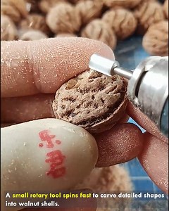 577K views · 369 reactions | Carving Magic On Walnut Shell #WoodCarving #MiniToolArt #WalnutCraft #HandmadeBeads #CreativeSkill | Deep Dive News | Facebook