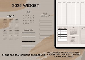 2025 Planer Widget, Digitale Sticker (PNG) - Etsy.de