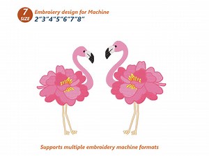 Flamingo Embroidery Design Set – Digital Download (machine Embroidery Files) - Etsy Canada