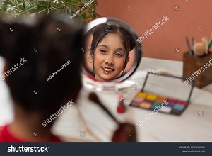Tween Girl Looking Herself Vanity Mirror Stock Photo 2249222481 | Shutterstock