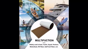 Boat Flooring Mat EVA Foam Faux Teak Sea Decking Marine Carpet Boat Decking Mat Non-Slip Self-Adhesive Flooring Material for Boats Pontoon Yacht Surfboard Swim Platform RV Floor 74.8"×27.5"