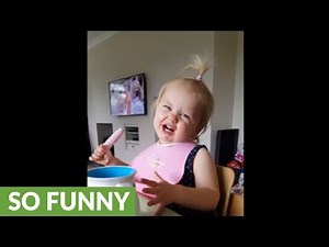 Toddler tries ice cream, gets instant brain freeze