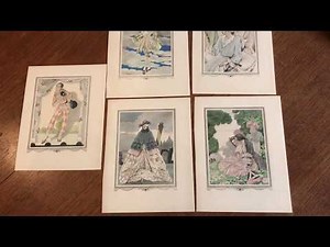 Erotica 1950's Brunelleschi art lot x 5 color prints love romance amour