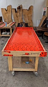 MASSIVE golf conference table ⛳️ #golftok #golf #conference #epoxytab. | Woodmaking