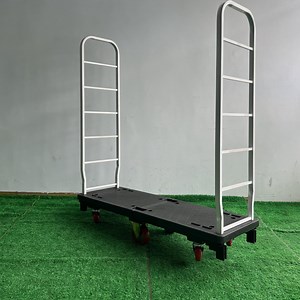 [Hot Item] Warehouse Platform Hand Utility Trolley U Boat Cart with Shelf