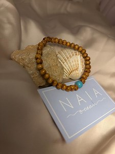 Handmade Wooden Bead Bracelet - ‘balos Bay’ by Naia Ocean Beachy Bracelet Plastic Free Packaging - Etsy UK