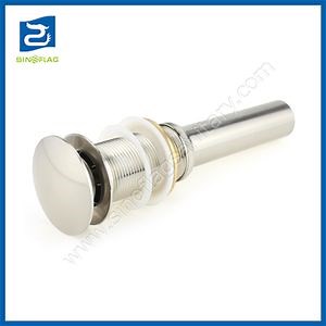 [Hot Item] Satin Nickel Brass Pop up Basin Drain Sink Waste Wtih Big Cap