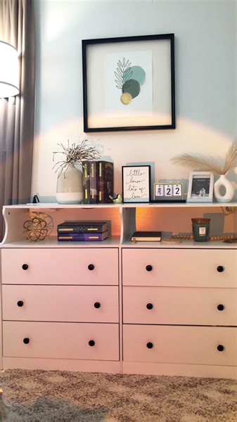 LED Lights Make The Drawer Dresser Looks Prettier In The Dark  https://bit.ly/426rfO5 | Sikaic | Facebook