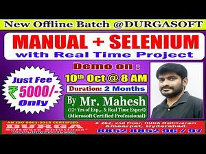 MANUAL + SELENIUM Offline Training @ DURGASOFT